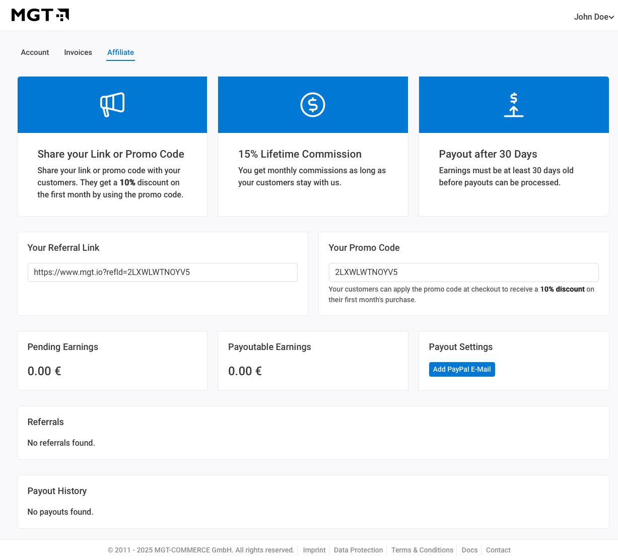 MGT Console - Affiliate